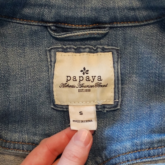 Papaya Jackets & Coats Vintage Y2k Papaya Crop Denim Jacket Poshmark